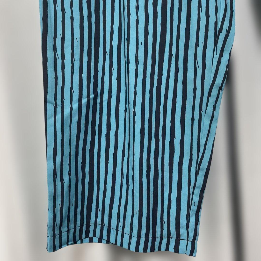 青と黒のストライプ ワイドパンツ　XL — image 3