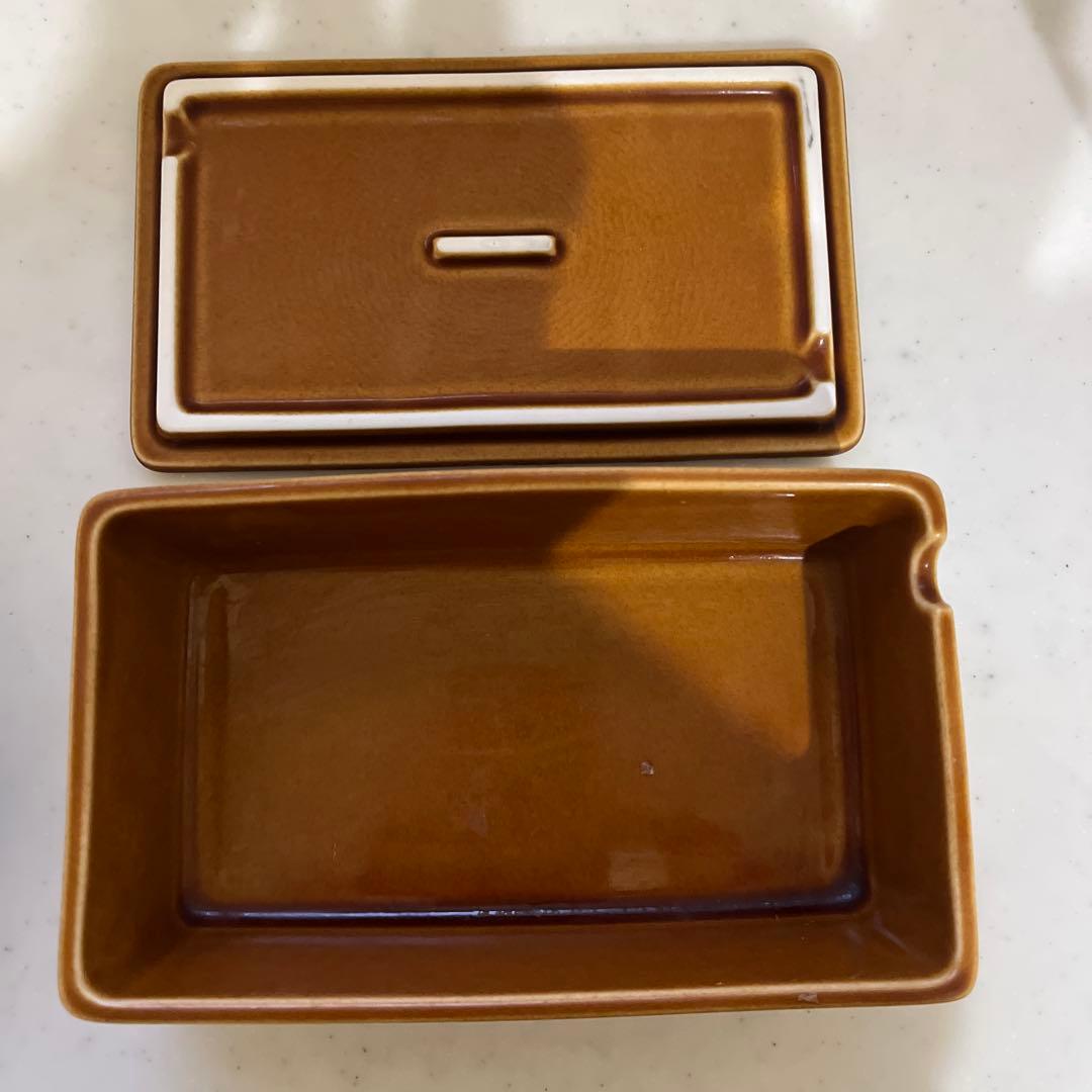 陶器製 バターケース ブラウン — image 2