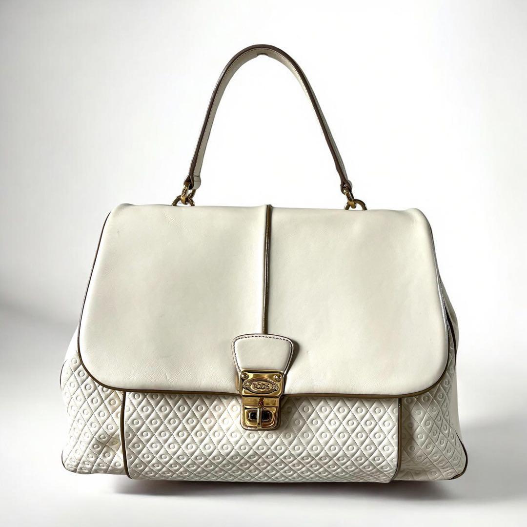 TOD'S ターンロック キルティング レザー 2way バッグ ロゴエンボス — image 2