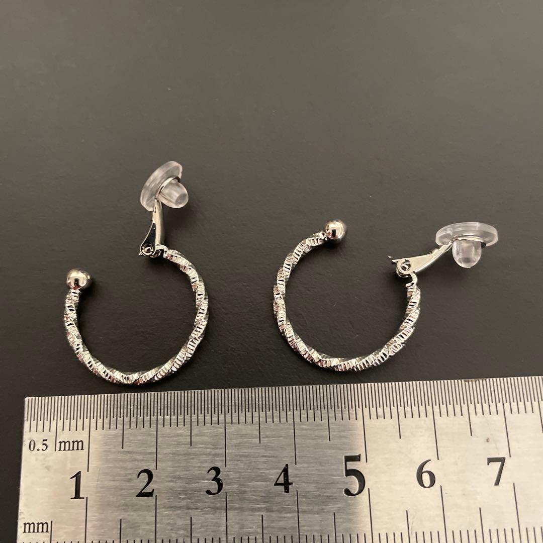 シルバー ノンホール イヤリング クリア クッション ゴム キャッチ フープ 銀 — image 2