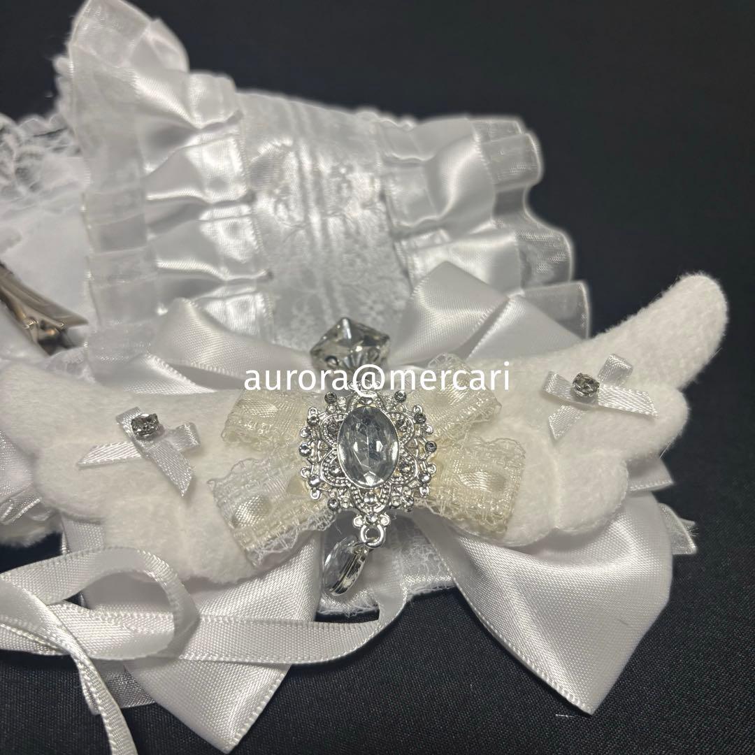 ベッドドレス ホワイト ハンドメイド 白 アイドル コンカフェ リボン 羽 — image 2