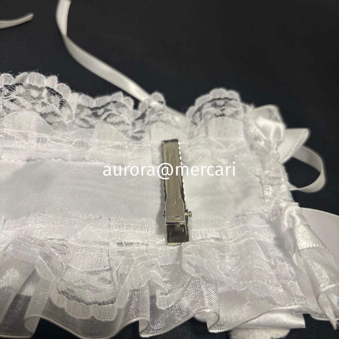 ベッドドレス ホワイト ハンドメイド 白 アイドル コンカフェ リボン 羽 — image 5