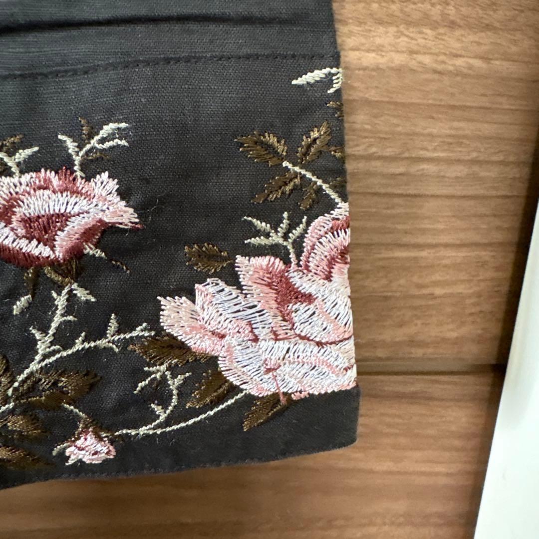 Otto 五分袖 花柄刺繍 トップス ブラック L — image 3