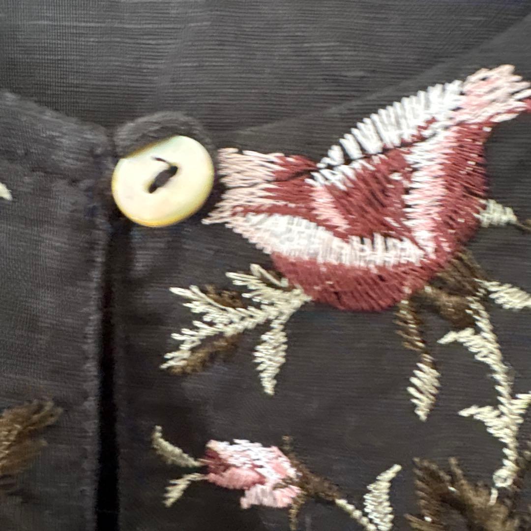 Otto 五分袖 花柄刺繍 トップス ブラック L — image 4