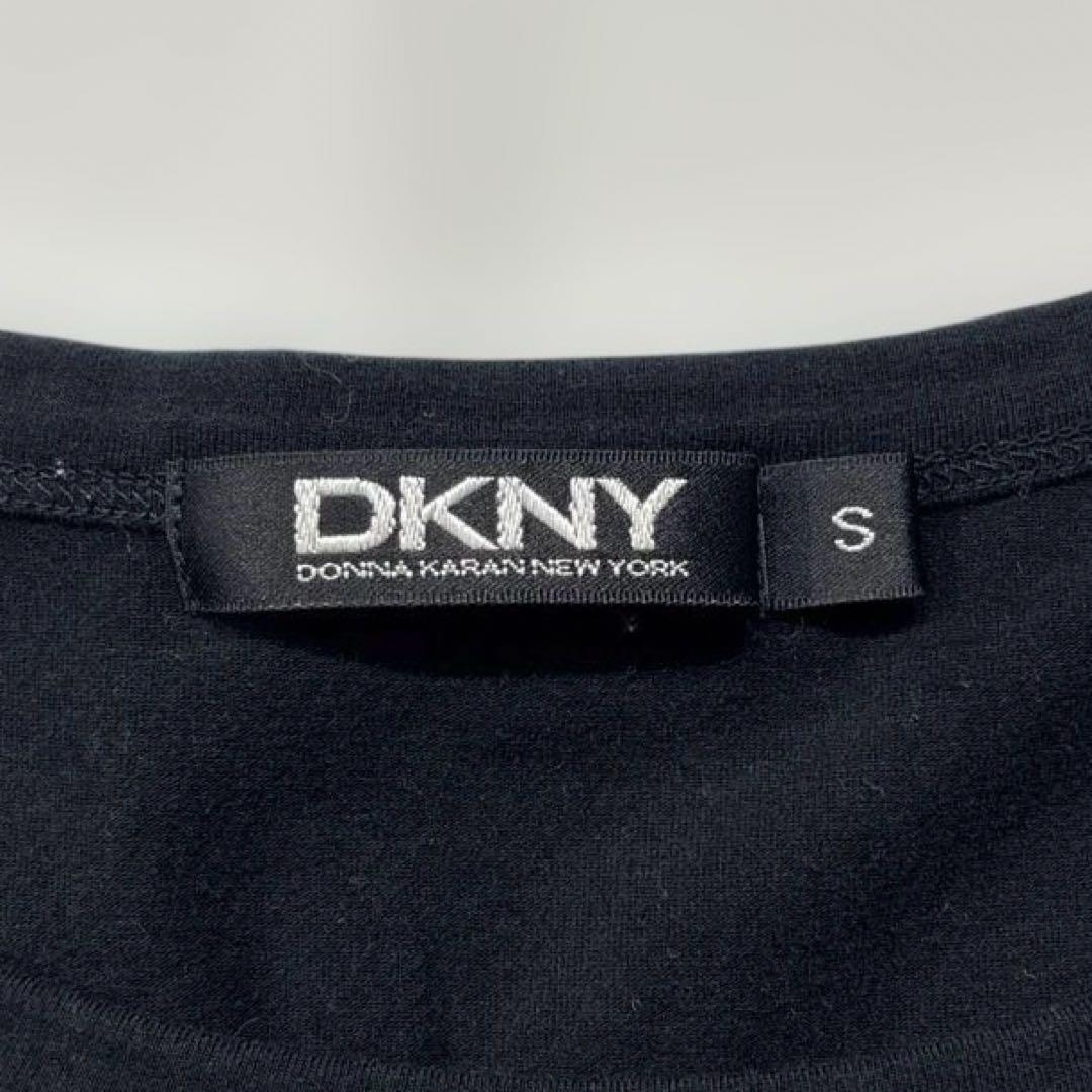 DKNY ストライプ 半袖Tシャツワンピース　S 黒　ベージュ　ダナキャラン — image 3
