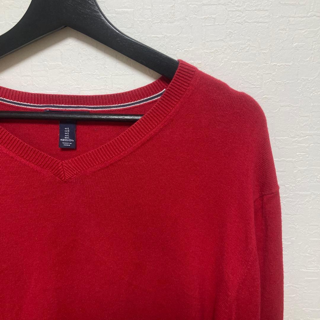 Gap ギャップ　レッド Vネック コットン　ニット　サイズL — image 2