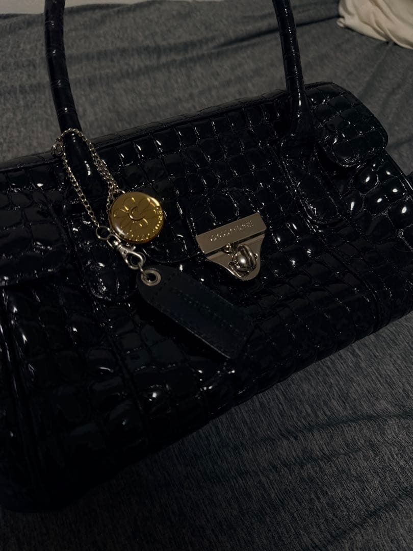 cocca fiore ハンドバッグ クロコ型押し ブラック Y2k — image 2