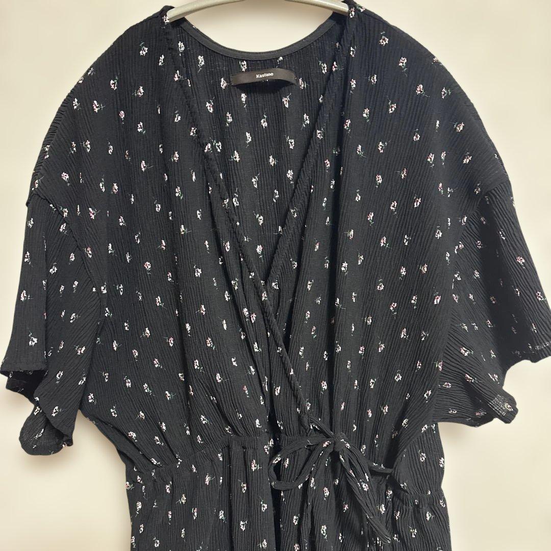きのこ 様専用　Kastane　花柄 カシュクールワンピース　ブラック — image 4