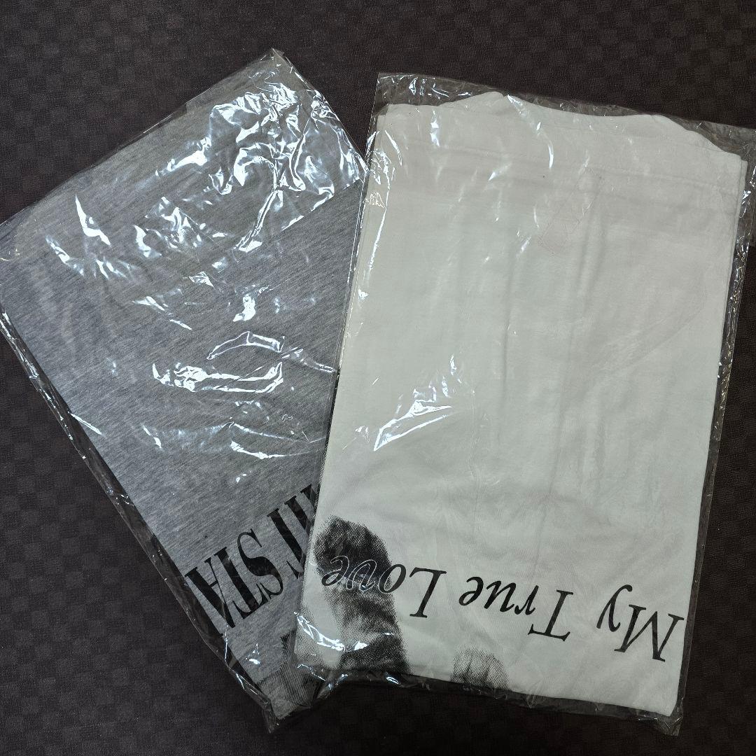 【新品未使用】猫 プリント 半袖Tシャツ 2枚セット 白 グレー フリーサイズ — image 2