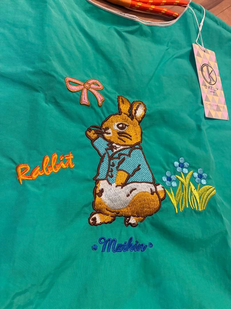 新品未使用品 D.KELLY トートバッグ ウサギ刺繍 グリーン — image 2