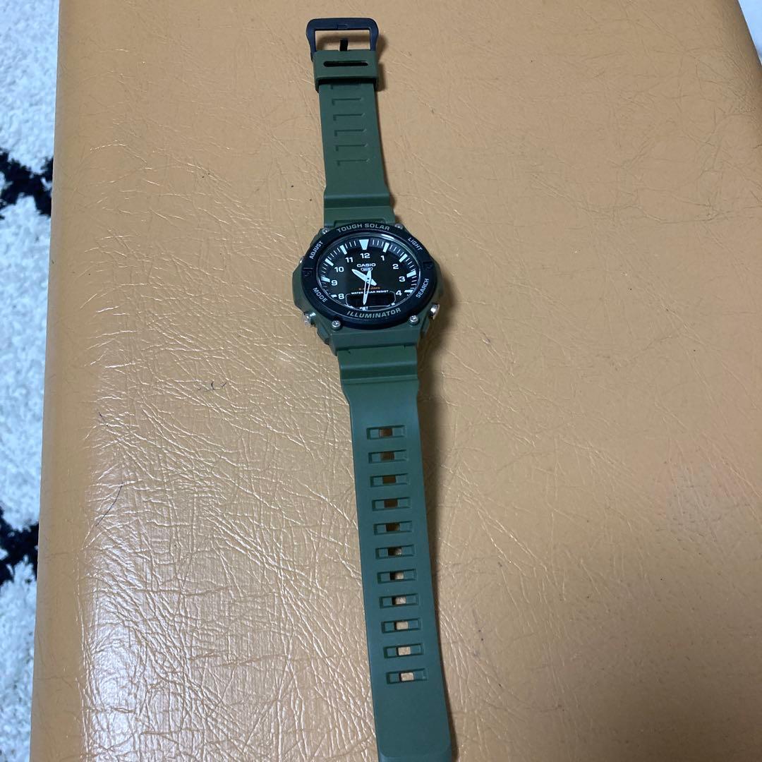 特価品！美品！CASIO TOUGH SOLAR アナデジ 腕時計 カーキ稼働品 — image 3