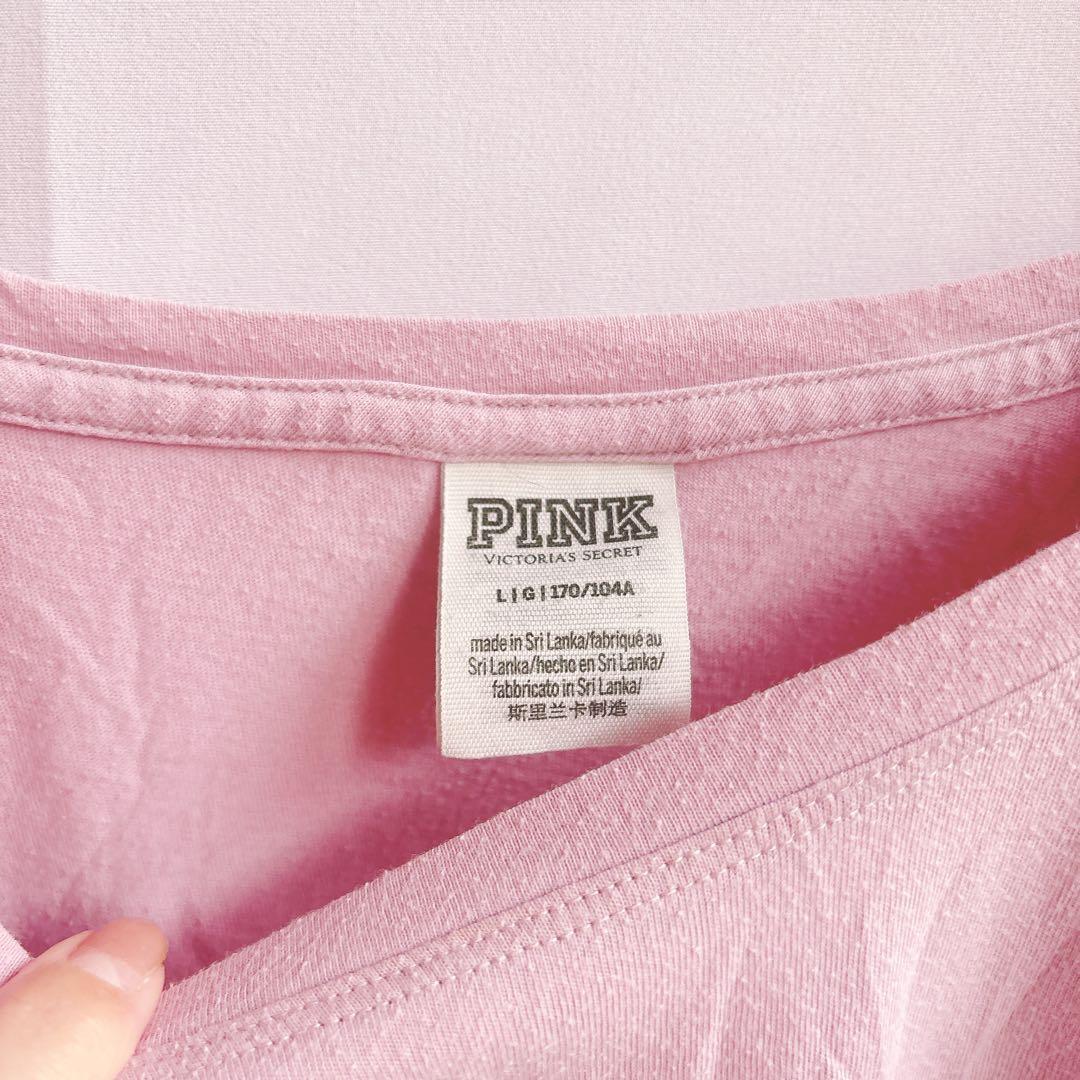 PINK ヴィクトリアシークレット カレッジロゴTシャツ ピンク L — image 3