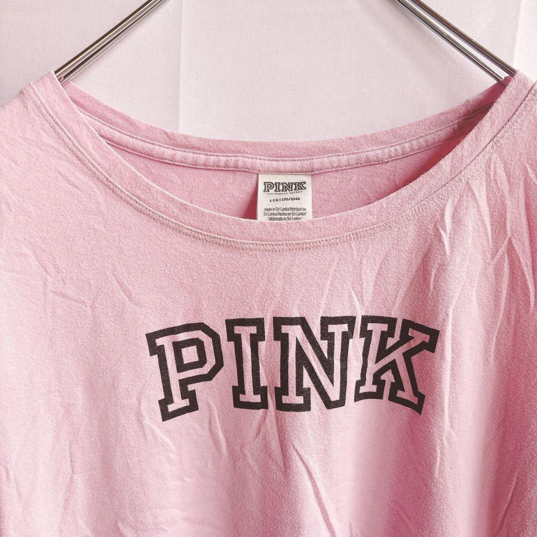 PINK ヴィクトリアシークレット カレッジロゴTシャツ ピンク L — image 4