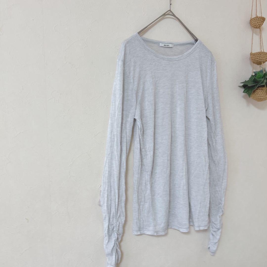 niko and... ニコアンド ロングTシャツ 薄手 ルーズ袖 ライトグレー — image 3