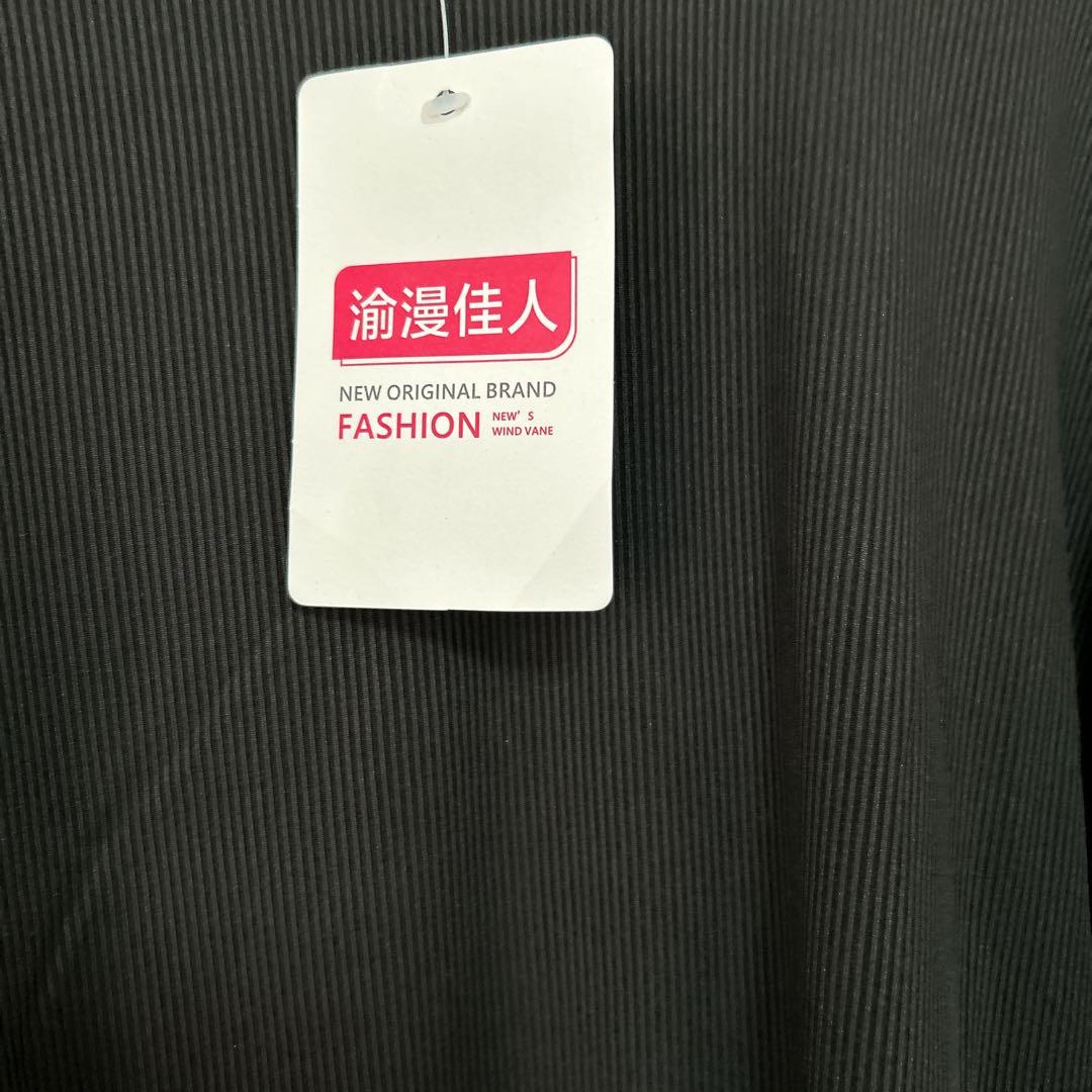 ユマンカジン新品タグ付き異素材切替トップス柄袖ゆったり長袖カットソーLレディース — image 4