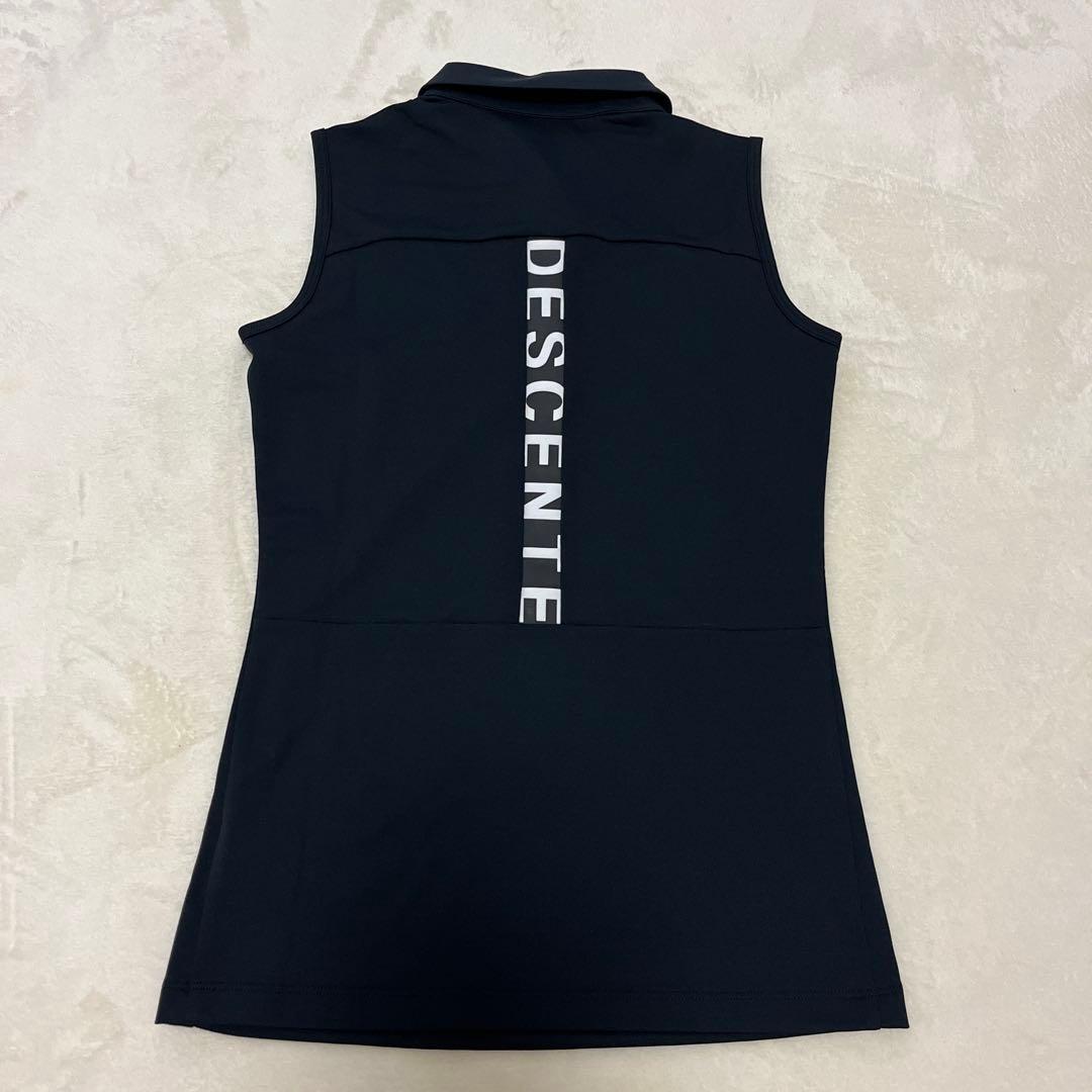 DESCENTE GOLF レディース　ノースリーブポロシャツ　新品　ブラック系 — image 2