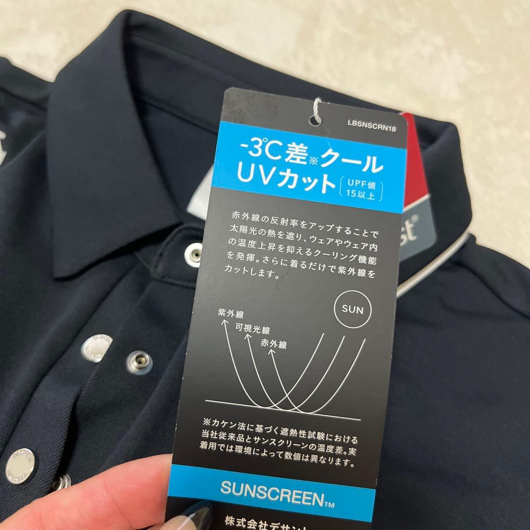 DESCENTE GOLF レディース　ノースリーブポロシャツ　新品　ブラック系 — image 3