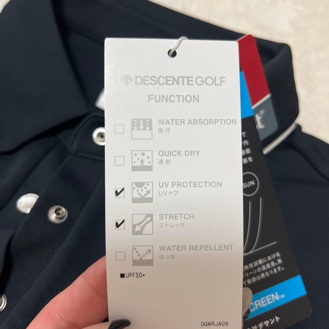 DESCENTE GOLF レディース　ノースリーブポロシャツ　新品　ブラック系 — image 4