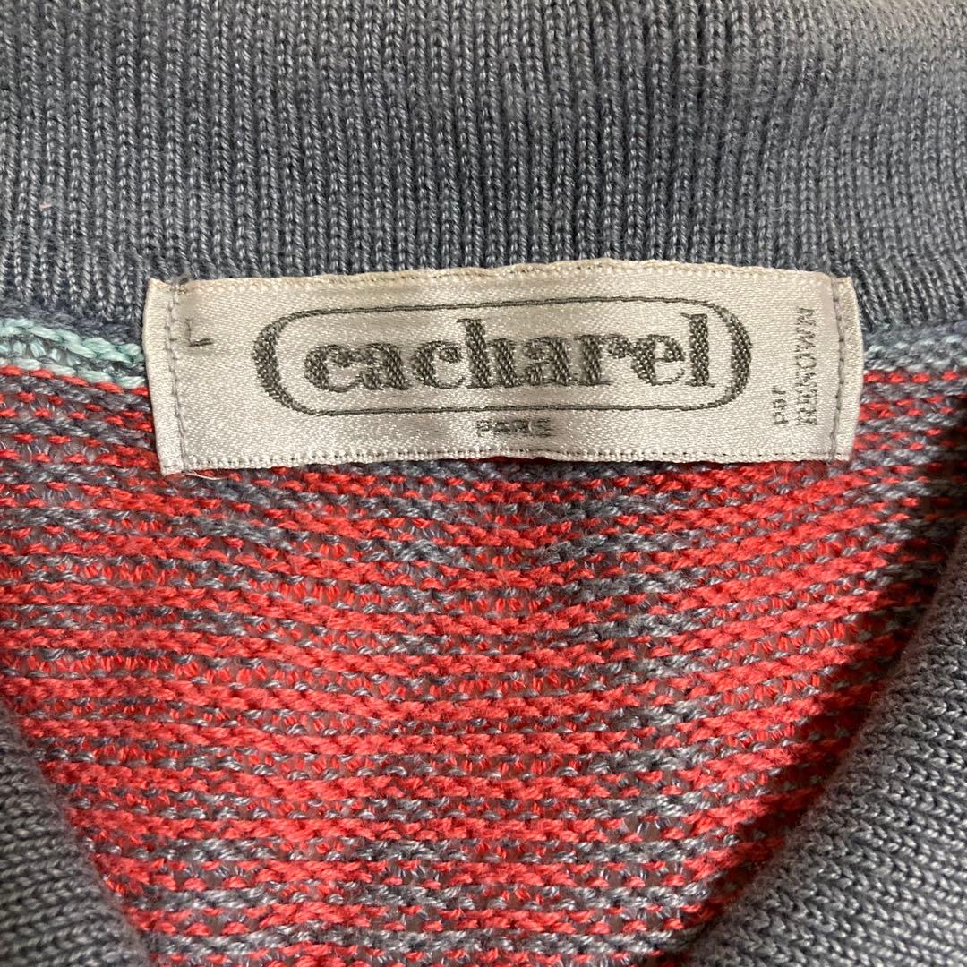 Cacharel（キャシャレル）ニット半袖ポロシャツ　Lサイズ 赤青 — image 2