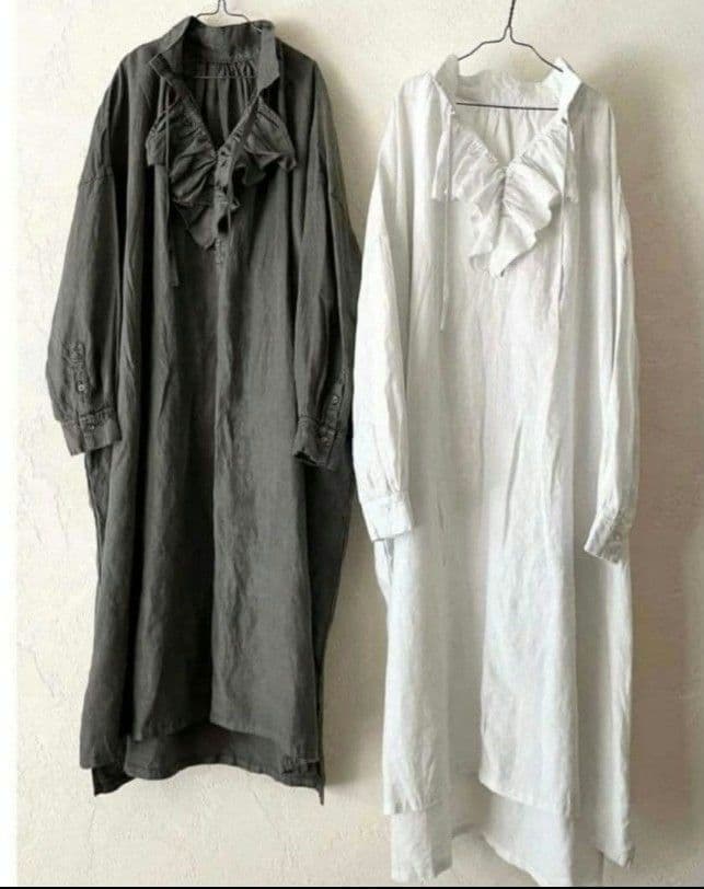 nest Robe ネストローブ　天然染めラッフルスモックドレスリネンワンピース — image 4