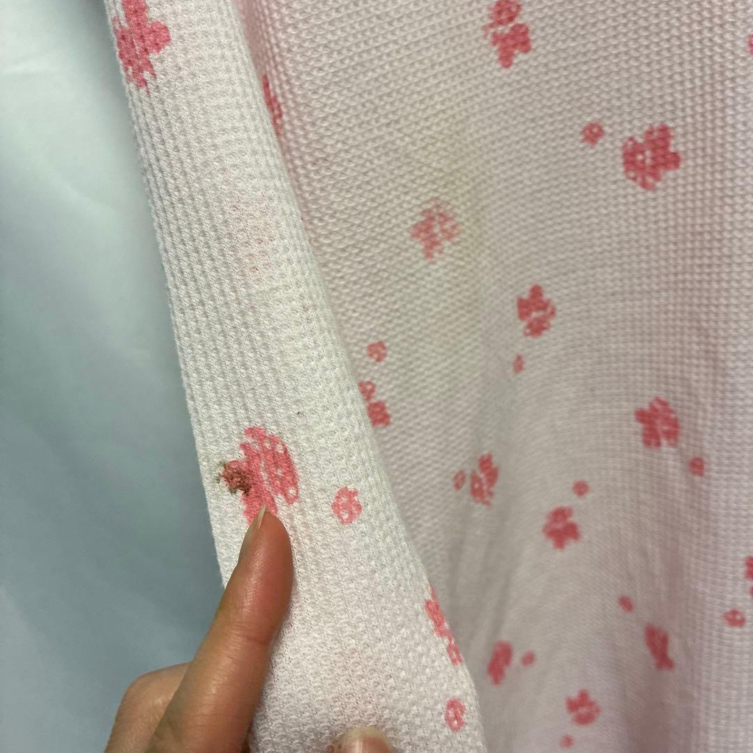 くま柄 サーマル thermal ピンク色 vintage — image 5