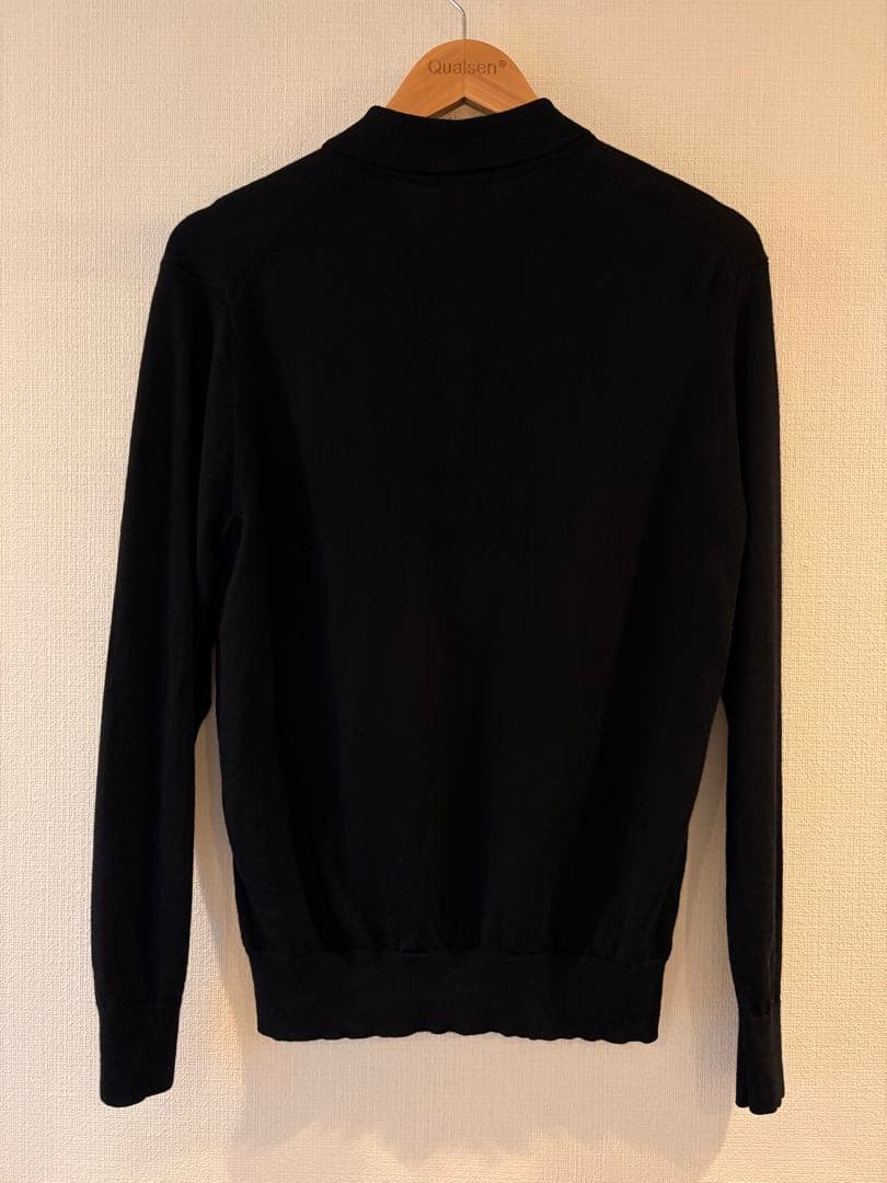 UNIQLO 長袖 ウールニットポロシャツ ブラック S — image 3