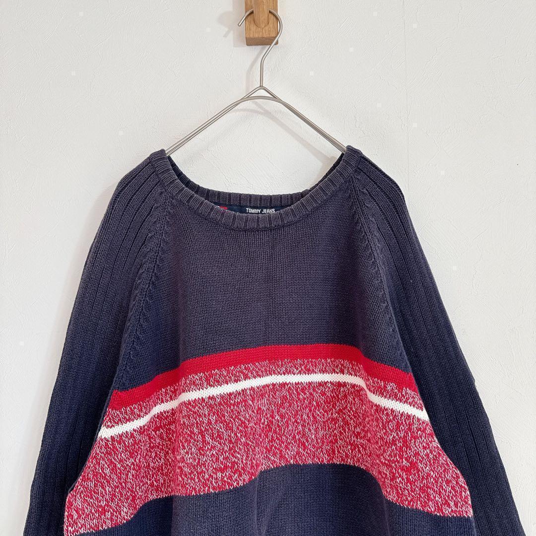 【TOMMY JEANS】　バイカラー　デザインニットプルオーバー　洗える — image 3