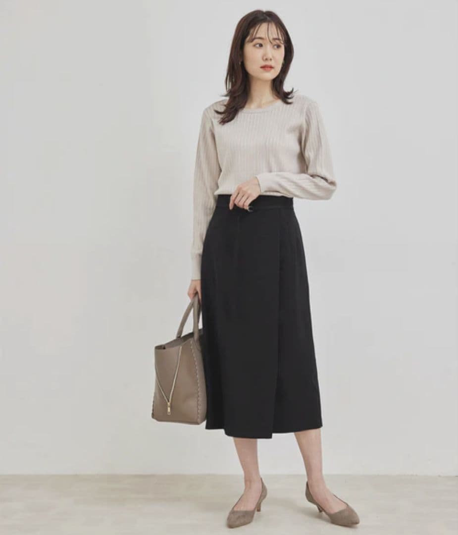 ROPÉ PICNIC ロペピクニック ラップスカート ブラック — image 2