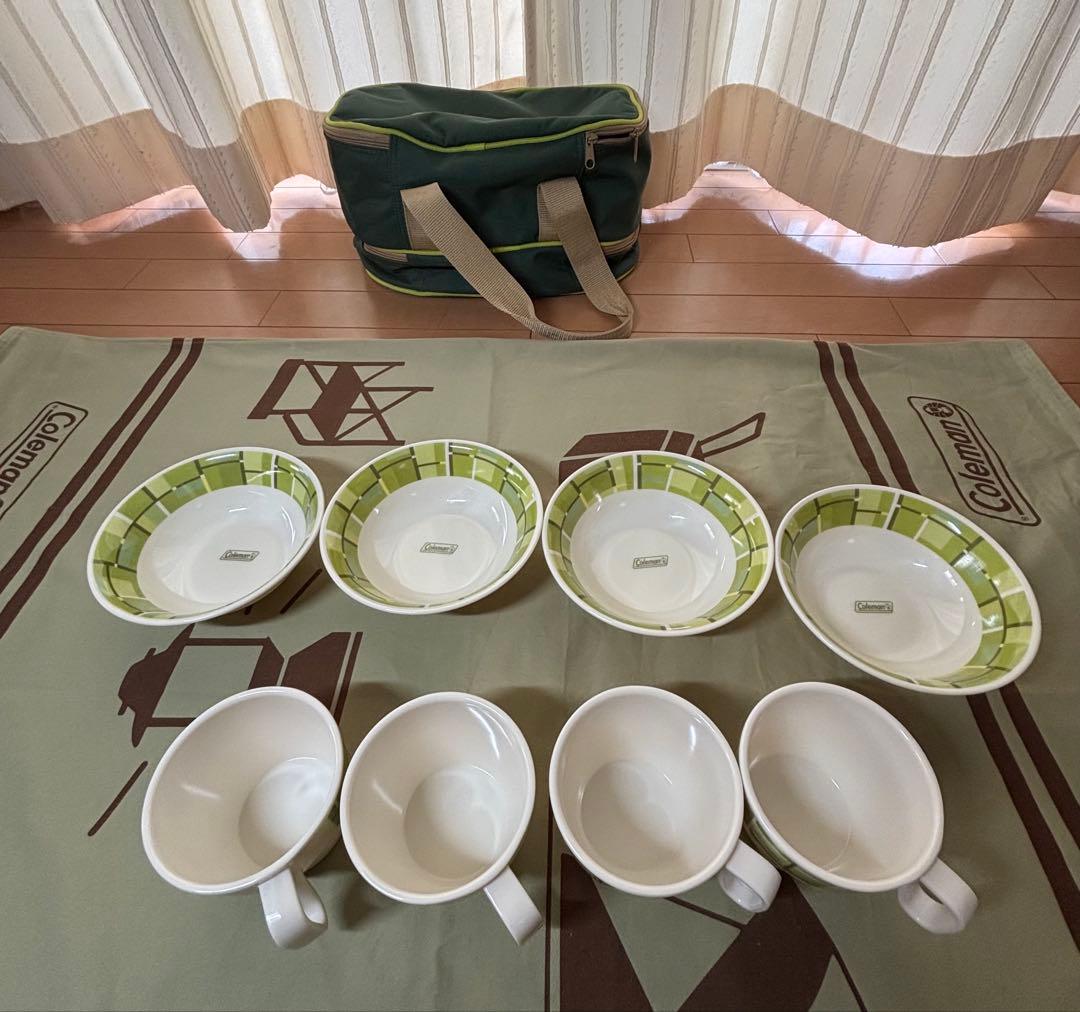 【Colemanコールマン メラミン食器セット 4人用 収納バッグ付き 廃盤品】 — image 2