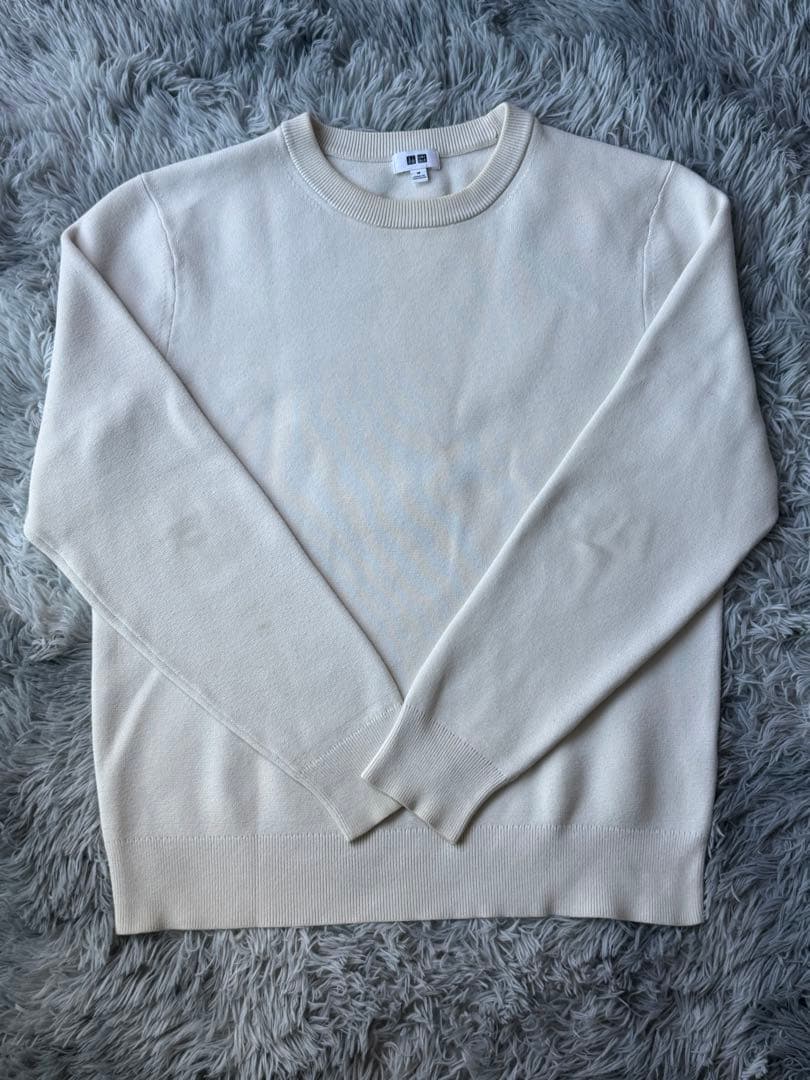 UNIQLO クルーネックニット オフホワイト Mサイズ — image 2