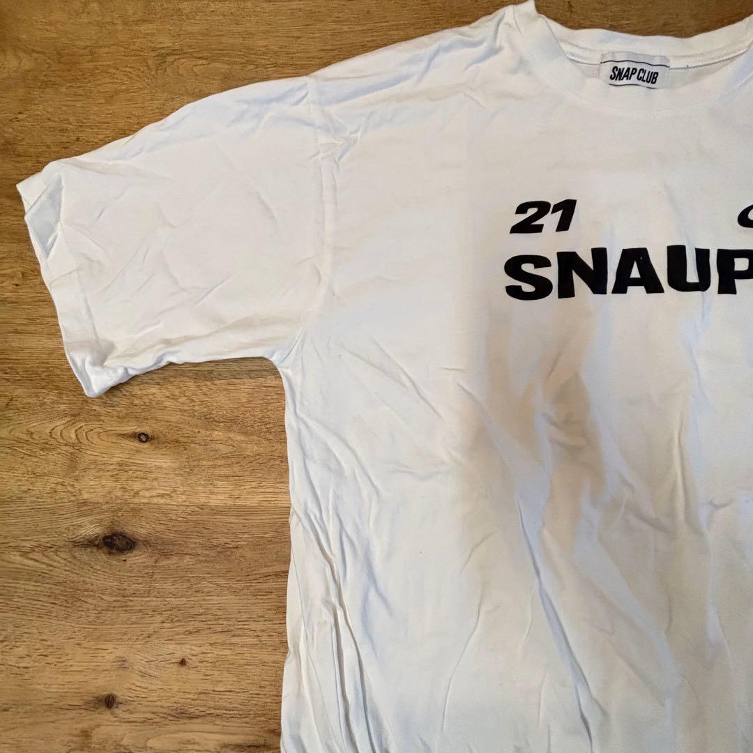 【美品】SNAPCLUB SNAUPA ロゴT／ホワイト L ドローコード付き — image 2
