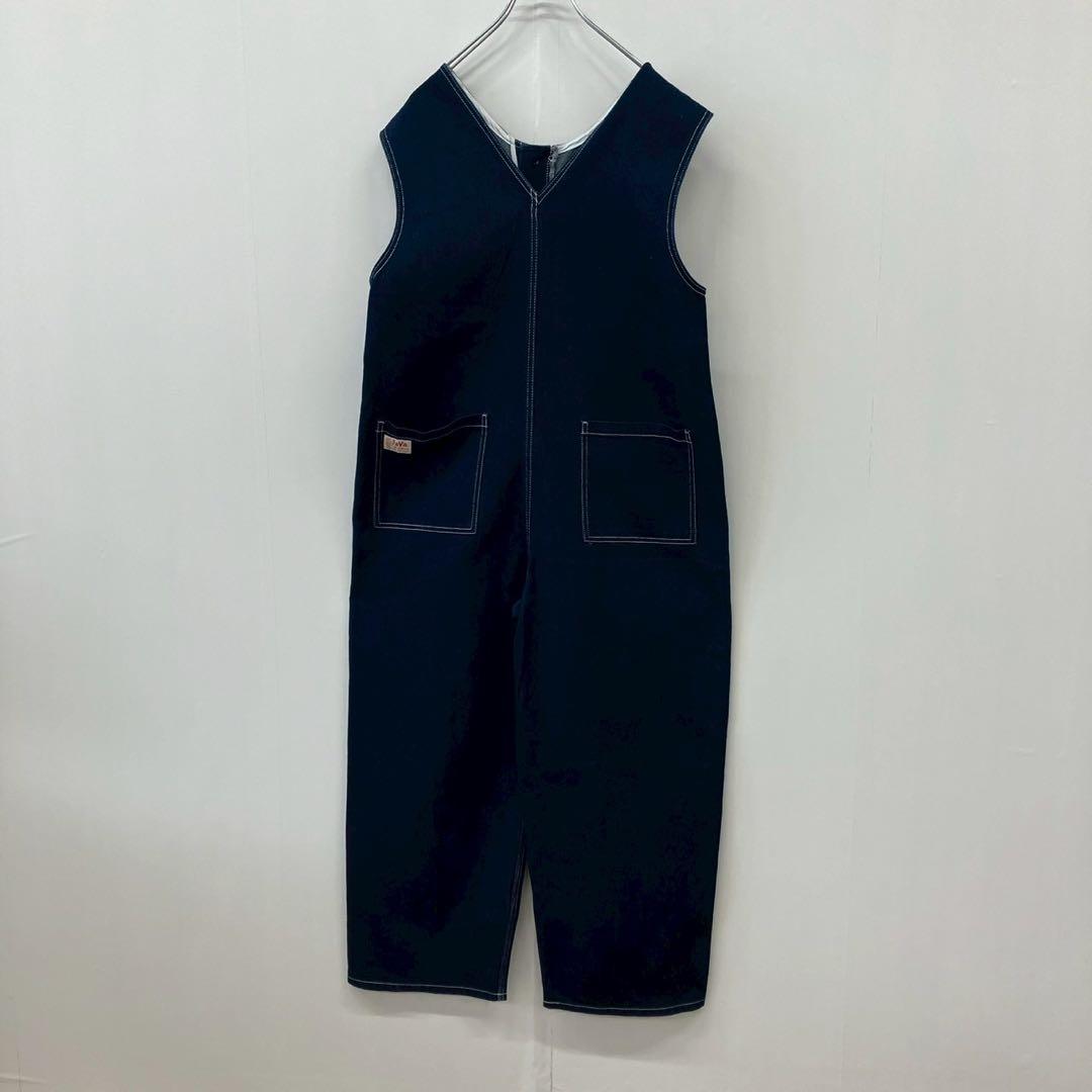 【a1407】Java 極美品 別注 オーバーオール デニムサロペット 紺 M — image 2