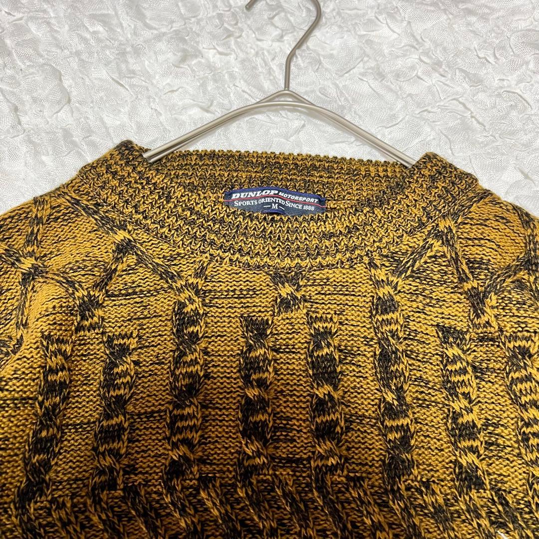 美品【ダンロップスポーツ】（M）長袖ニット メンズ ブラウン 茶 ゴルフウェア — image 3