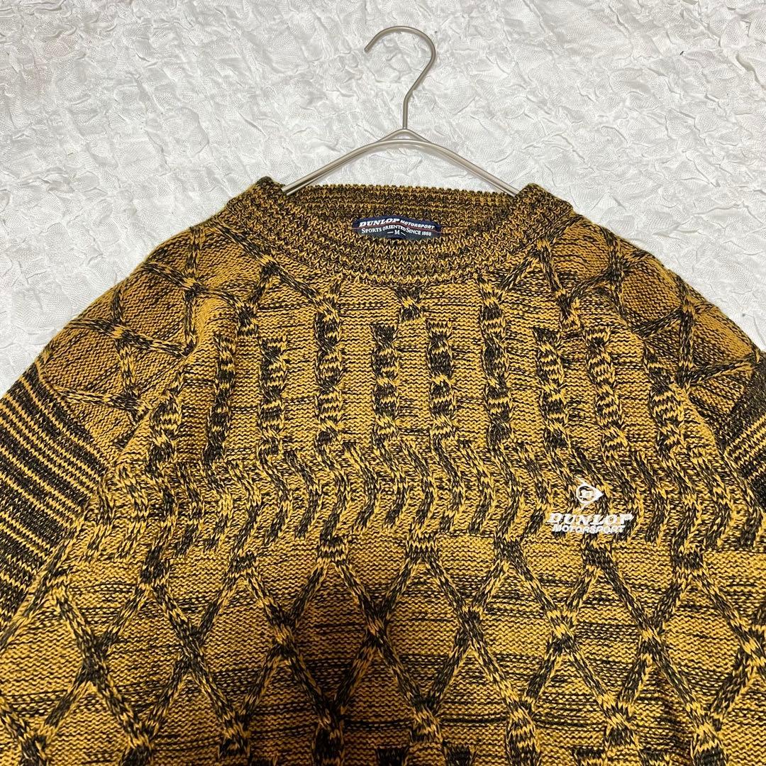美品【ダンロップスポーツ】（M）長袖ニット メンズ ブラウン 茶 ゴルフウェア — image 4