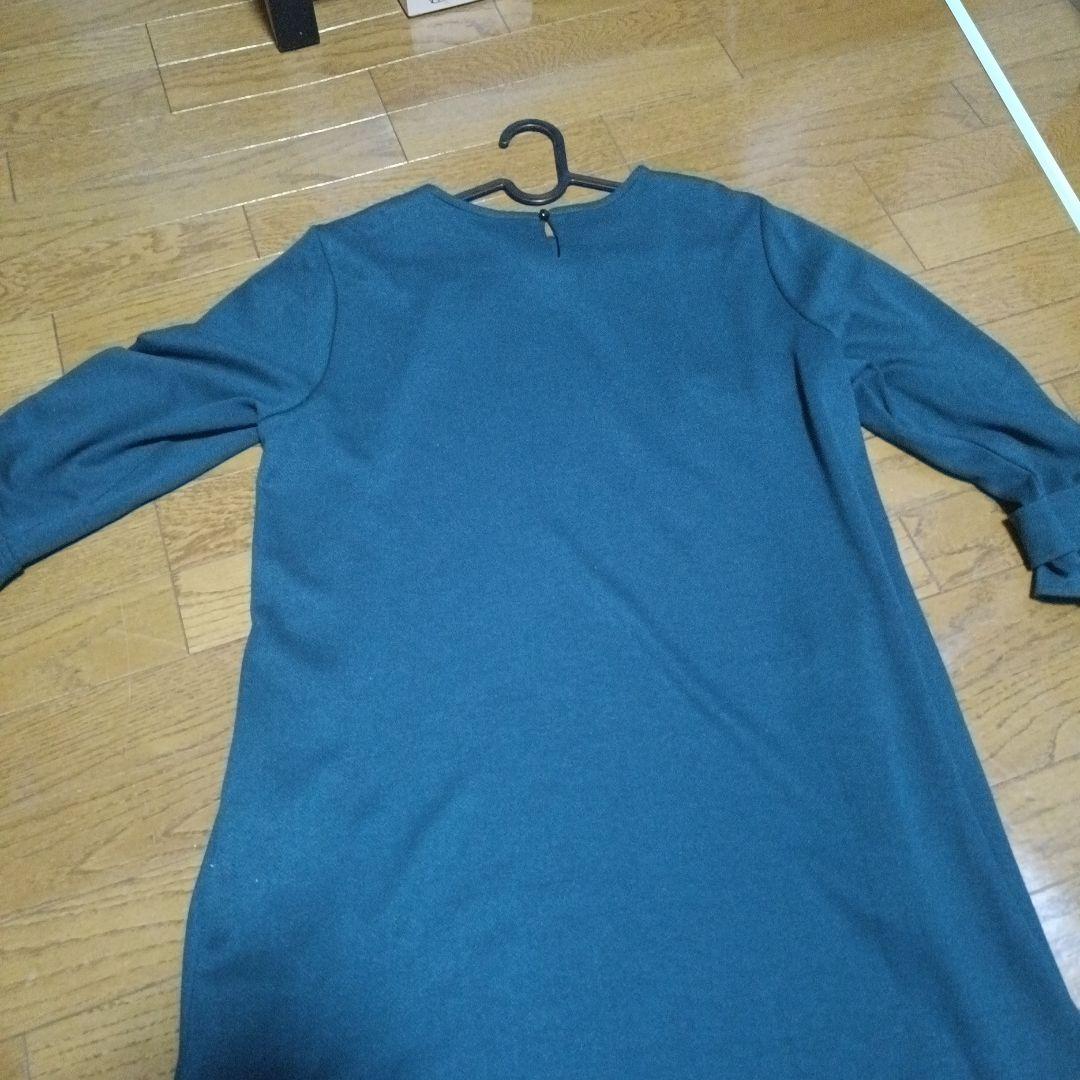 期間お値下げ！Brillage 長袖 チュニック 深緑 LLサイズ リボン袖 — image 3