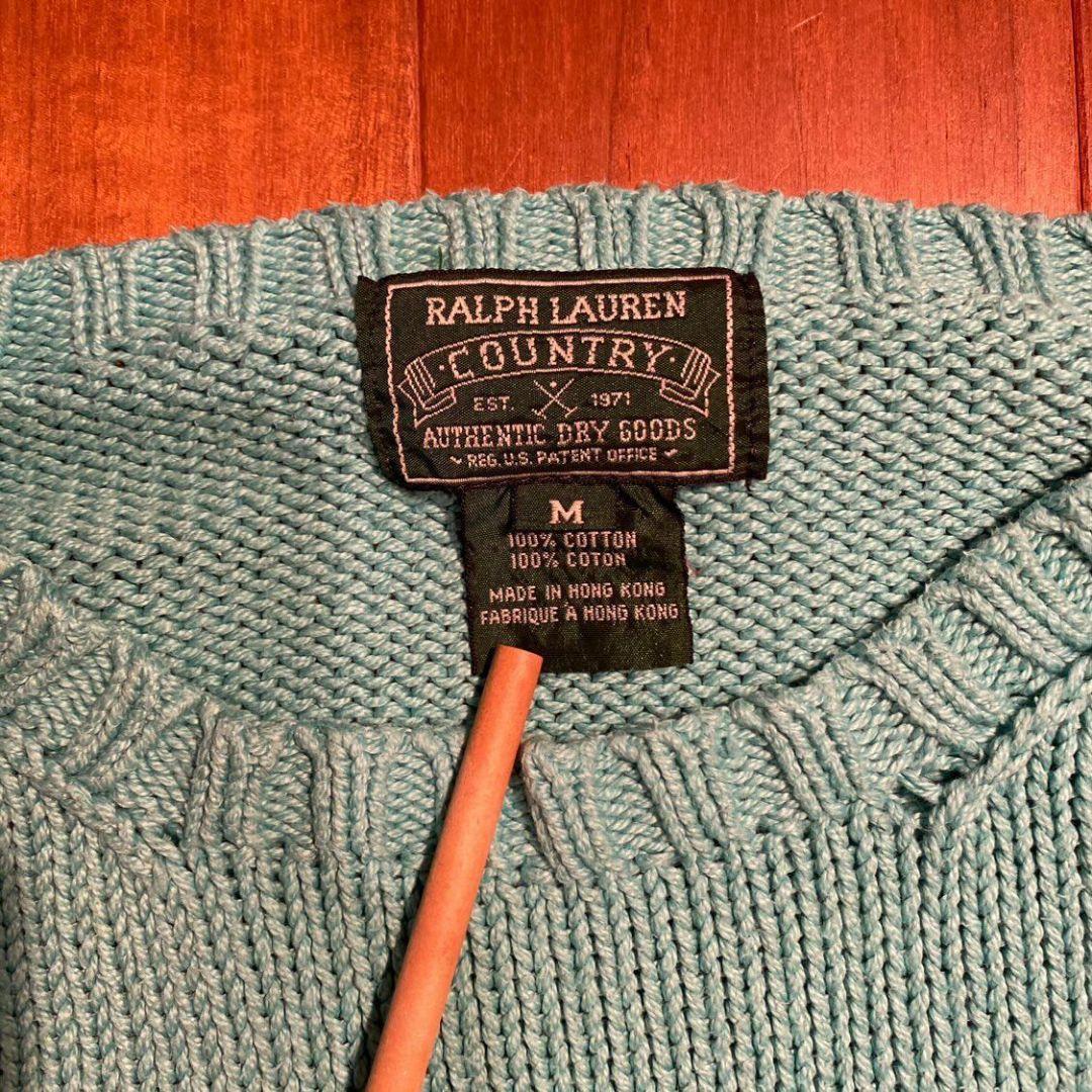 80's polo country コットンニット ブルー 古着 ビンテージ — image 3