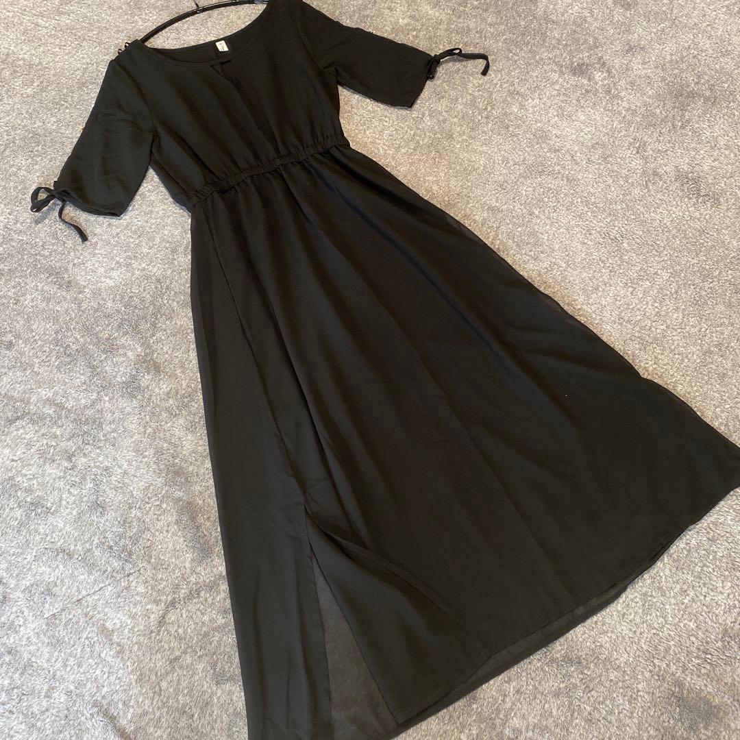 Fashion ロングワンピース ネイビー ブラック — image 2