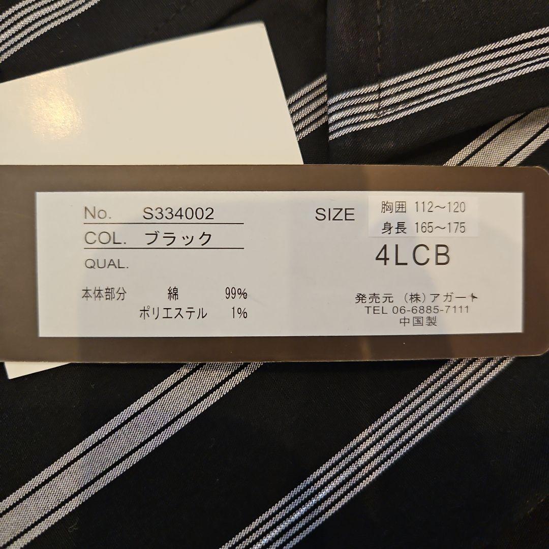 ブラック ストライプ 半袖シャツ 4LCB — image 3