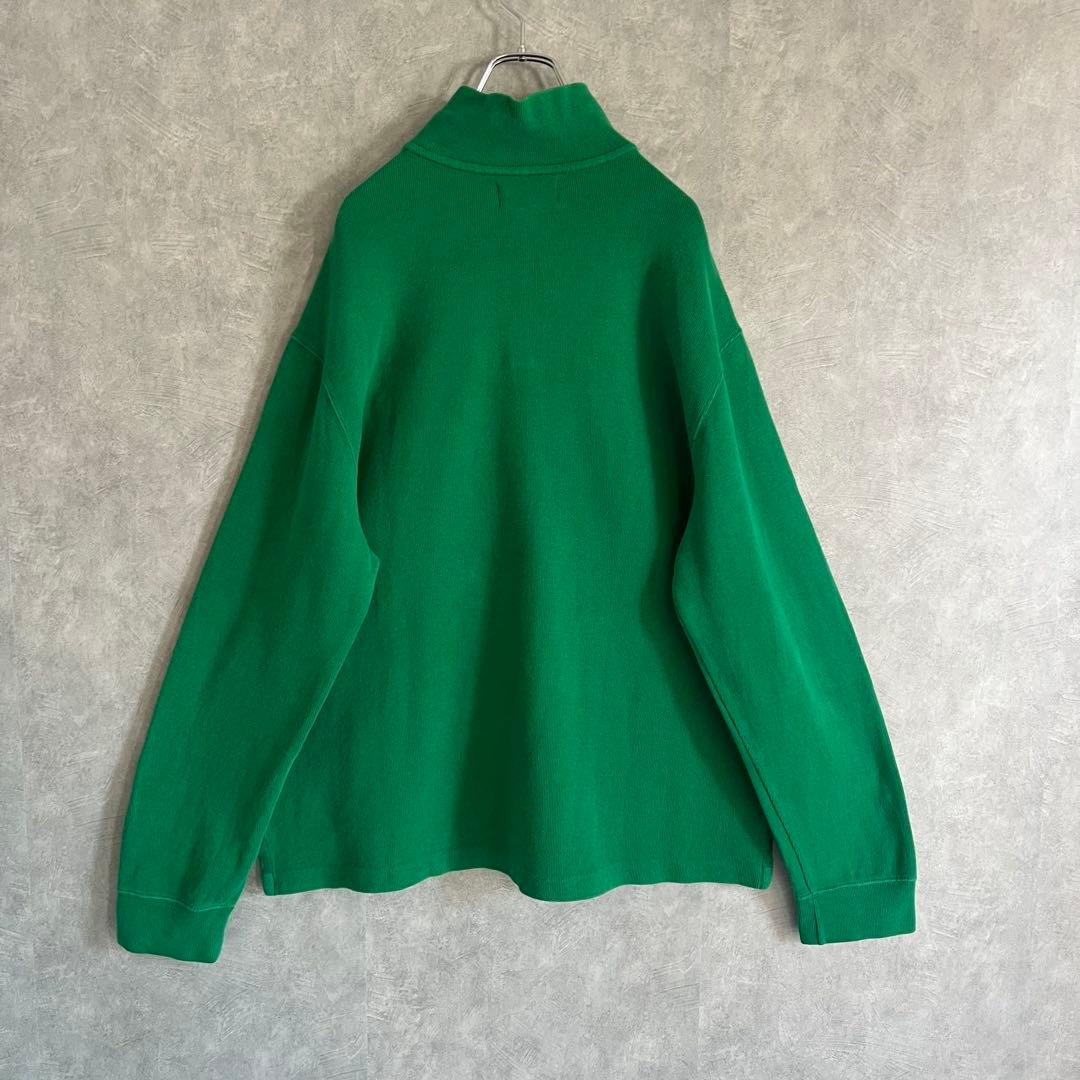 90s ラルフローレン XL ハーフジップ ニット 緑 トリプルポニー 刺繍 — image 3