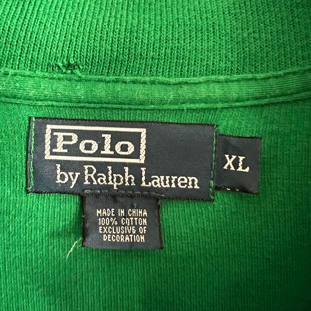 90s ラルフローレン XL ハーフジップ ニット 緑 トリプルポニー 刺繍 — image 4