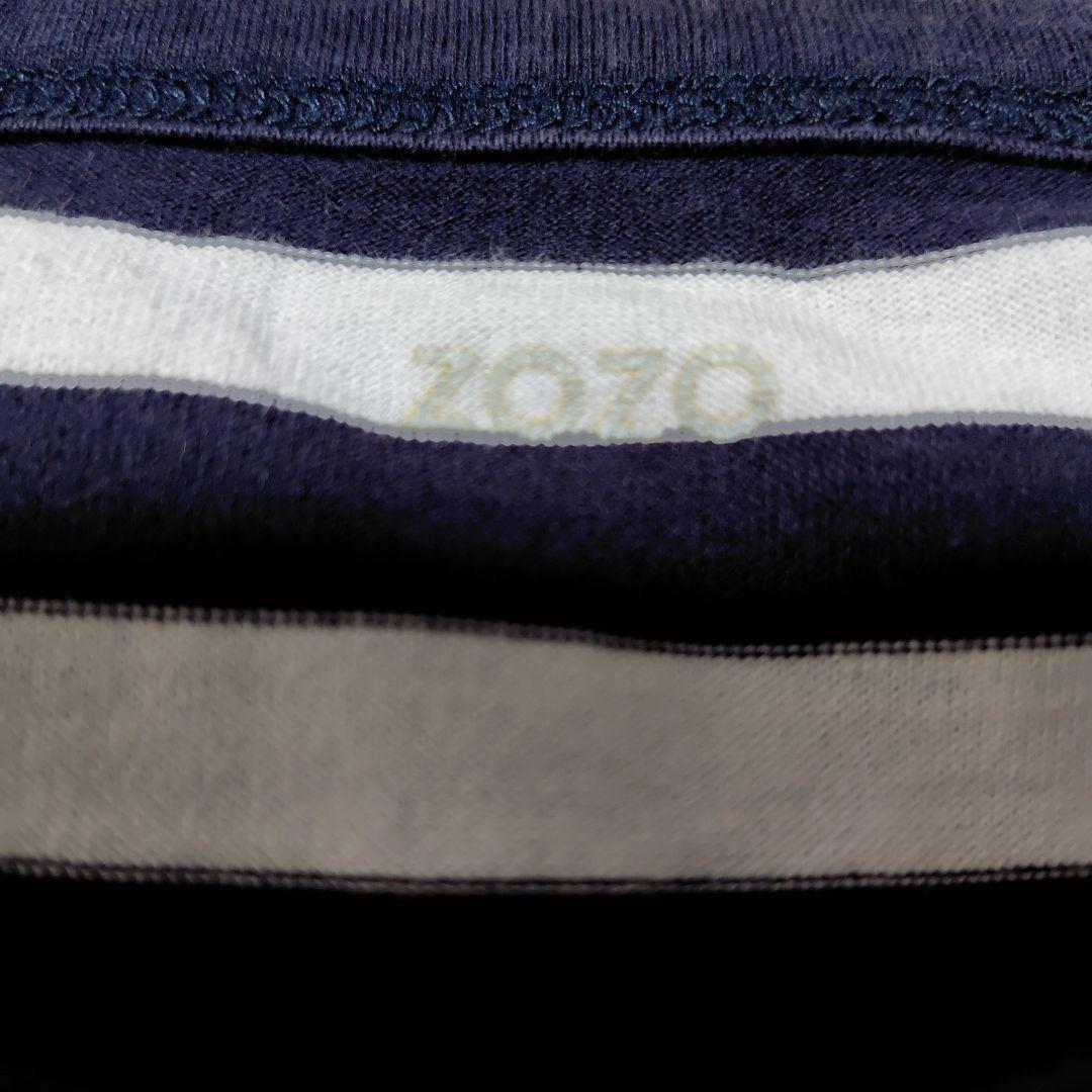 ZOZO 長袖 ボーダーカットソー ネイビー×ホワイト — image 2