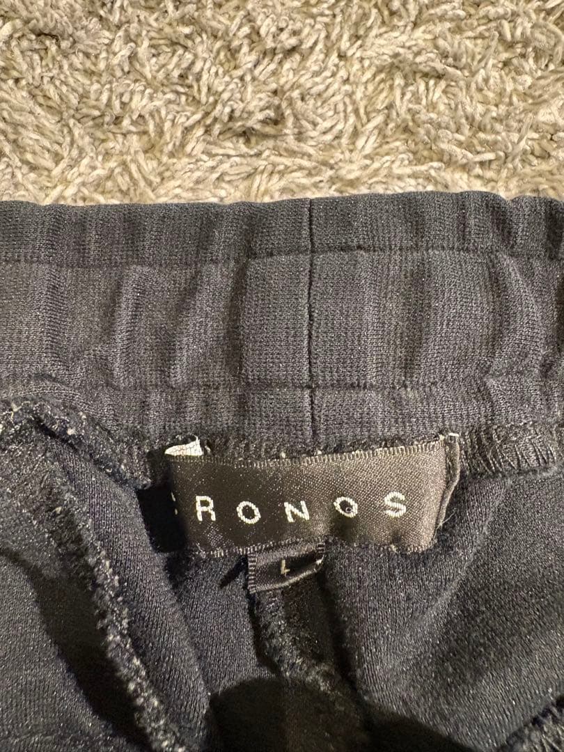 CRONOS スウェットパンツ ブラック×ホワイト Lサイズ — image 3