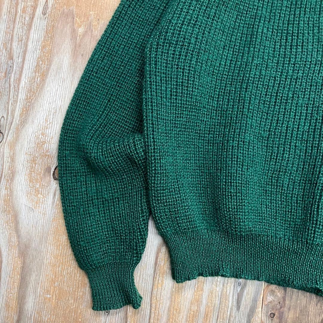 80s BEAMS ウールローゲージ ニットセーター グリーン vintage — image 4