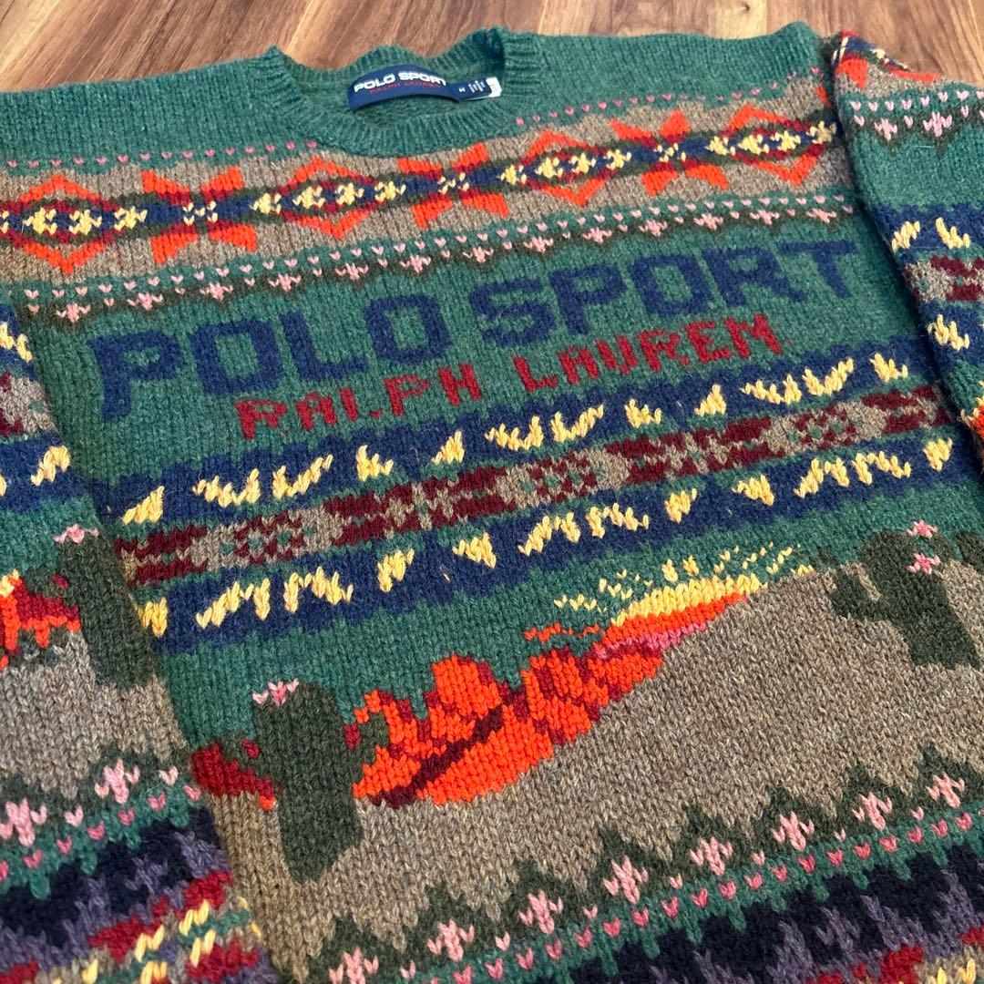 美品polo sport 1992 フェアアイル セーター ポロラルフローレンM — image 2