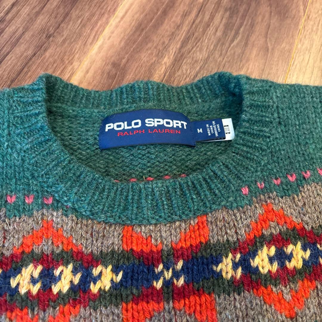 美品polo sport 1992 フェアアイル セーター ポロラルフローレンM — image 4