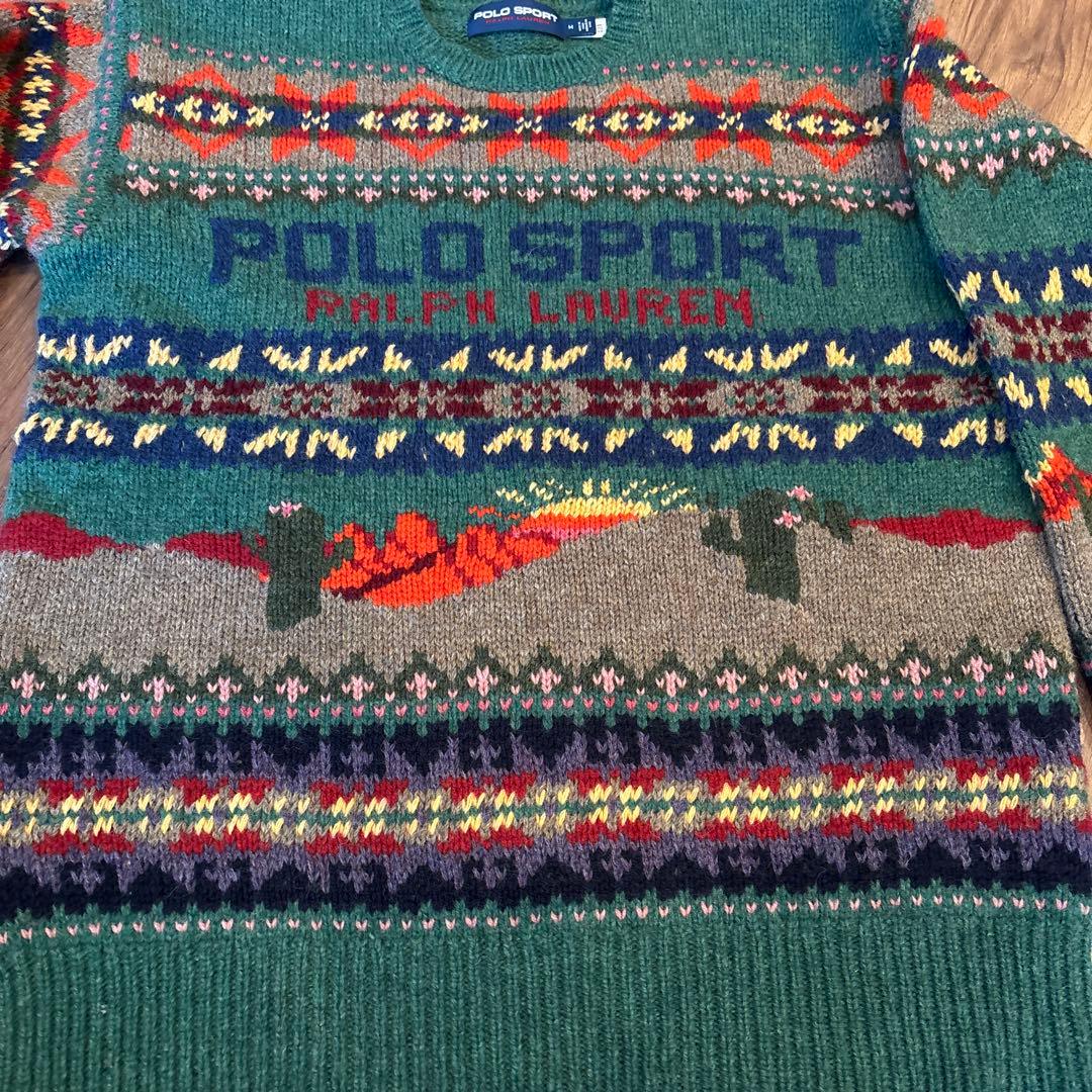 美品polo sport 1992 フェアアイル セーター ポロラルフローレンM — image 5
