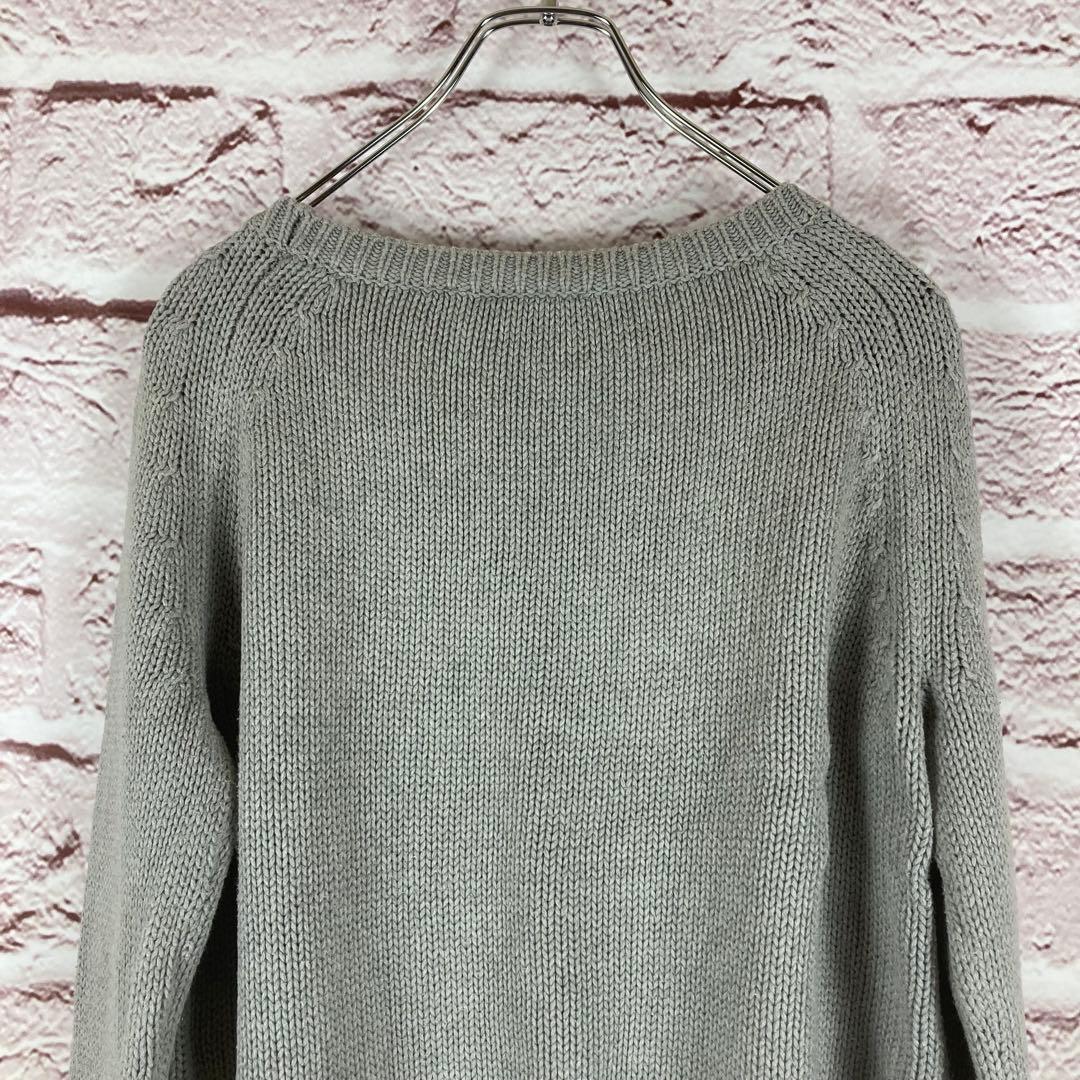 p270 Reebok リーボック 長袖 ニット グレー ロゴ S — image 5