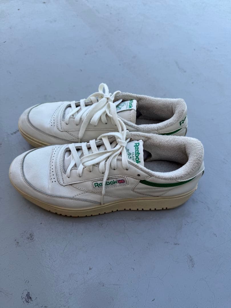 Reebok Club C 27.5cm ホワイト グリーン　レトロ　スニーカー — image 2