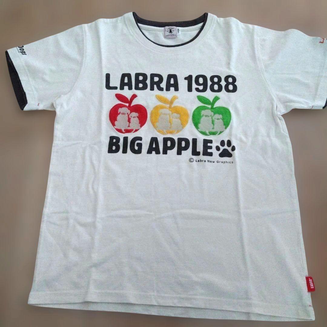 LABRA 半袖Tシャツ BIG APPLE ホワイト　レディース　L　犬　肉球 — image 2