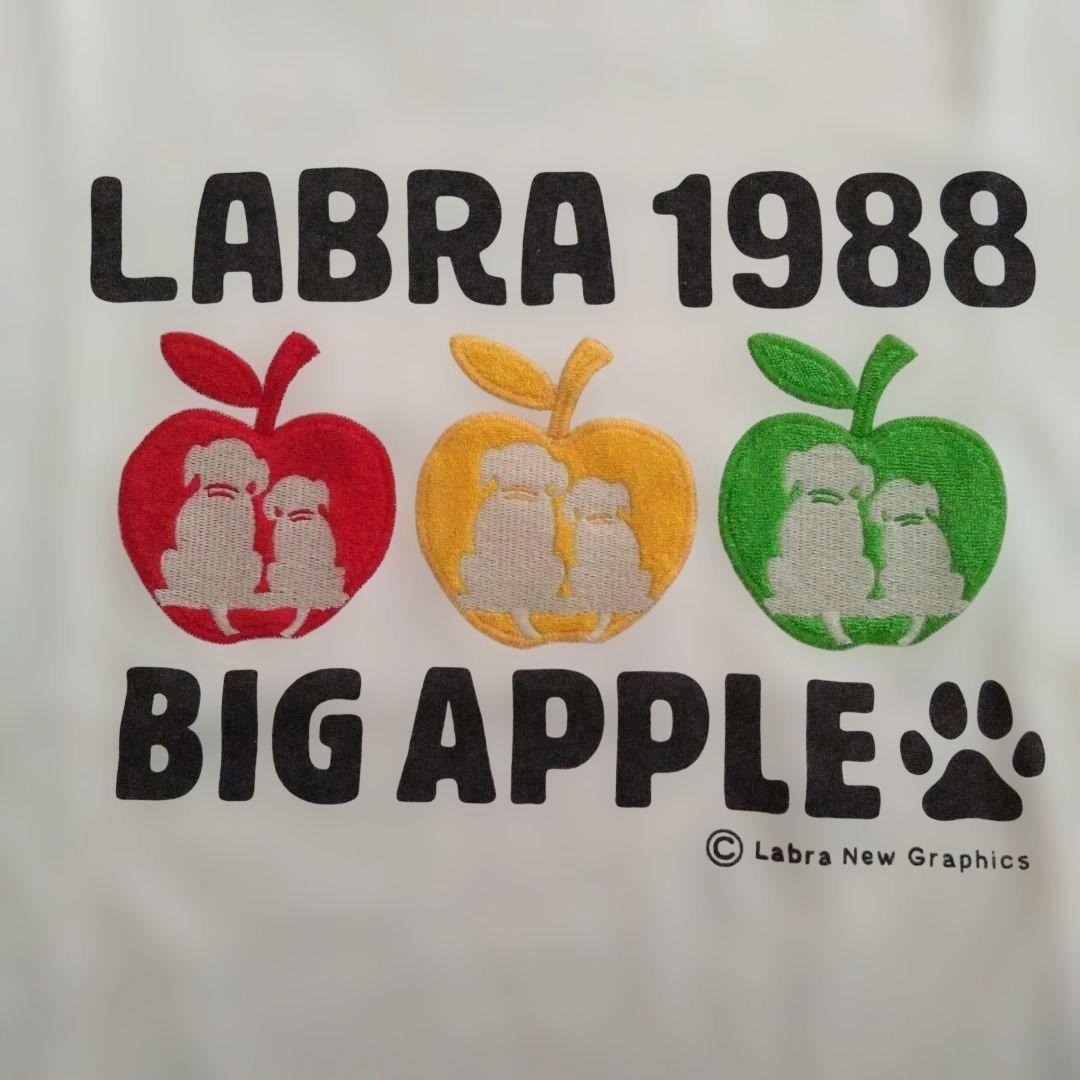 LABRA 半袖Tシャツ BIG APPLE ホワイト　レディース　L　犬　肉球 — image 3